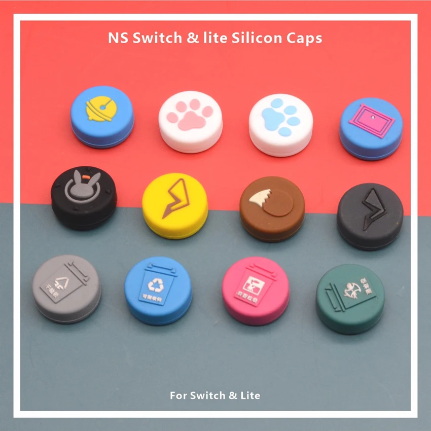 

4pcs Creative Theme Thumb Stick Grip Caps Joystick Soft Cover Case Button Skin For Nintendo Switch Lite