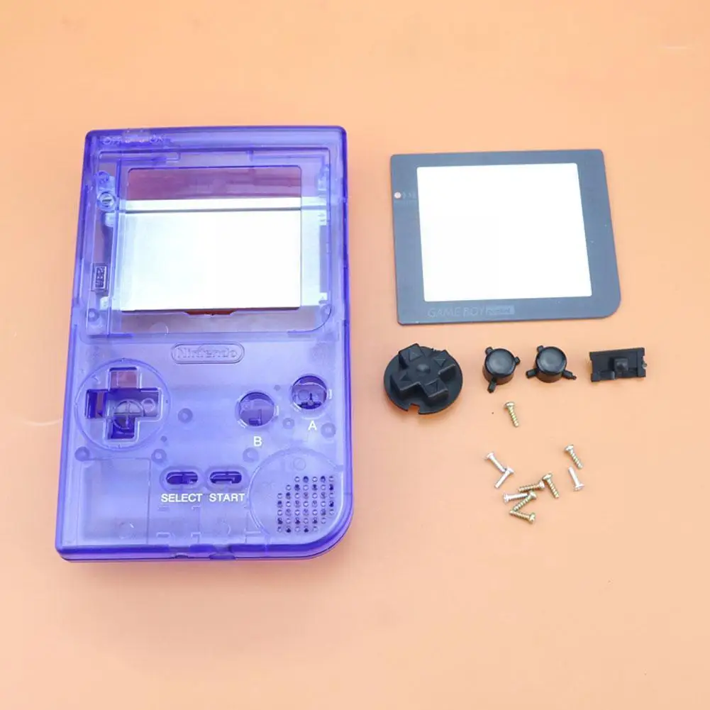 

For GBP Transparent Shell With Button Kit For Gameboy Pocket Game Console Replacement Shell Game Boy Cartridge H6L4