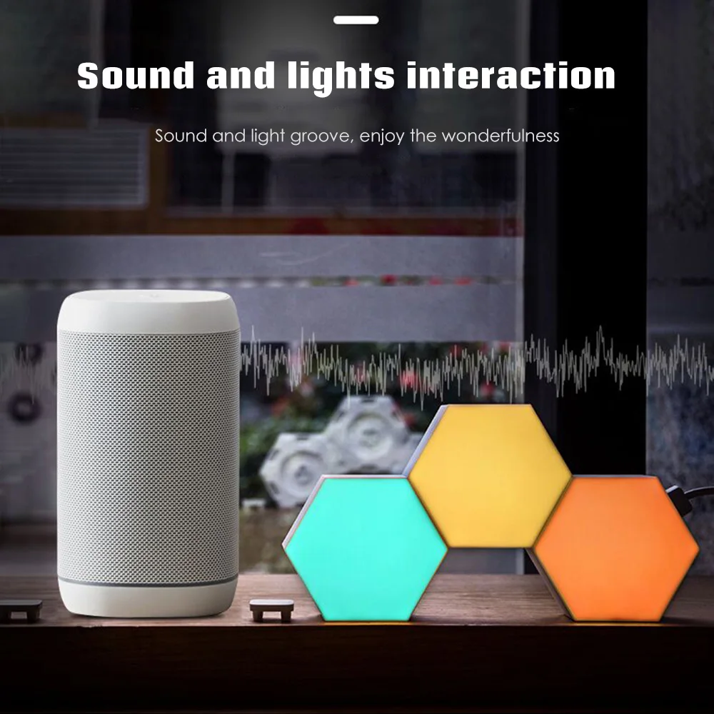 Творческий в виде геометрических фигур DIY светодиодный ночной Светильник Смарт