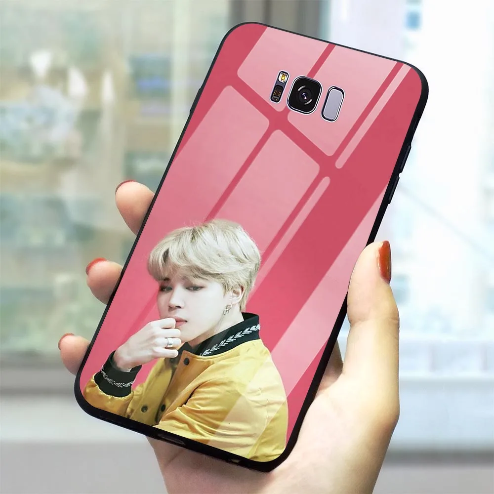 Стеклянный чехол для телефона Park Jimin Kpop Samsung Galaxy S7 Cover A70 A60 M40 A50 A40 A20 A30 A10 Edge S8 S9 Plus S10 |