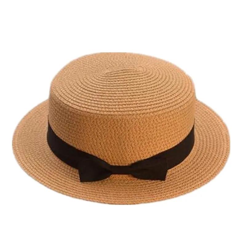 

2021 new Summer Hats For Women Sun Hat Beach Ladies Fashion Flat Brom Bowknot Panama Lady Casual Sun Hats For Women Straw Hat