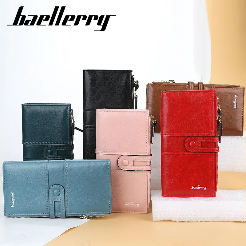

2021 Women Wallets Fashion Long Leather Top Quality Card Holder Classic Female Purse Zipper Brand Wallet For Women