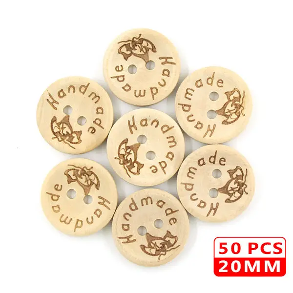 Butterfly 20mm Круглые пуговицы, 2 отверстия, деревянные пуговицы, прямоугольные пуговицы для шитья, аксессуары для одежды, пуговицы ручной работы для скрапбукинга, поделки, DIY50Pcs - Цвет: Butterfly 20mm