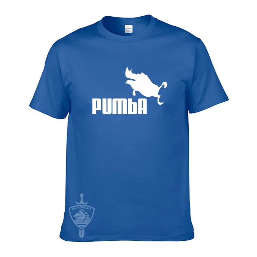 Европейский размер бренд PUMBA Лев Футболка Король Хлопок топы тройники мужские с