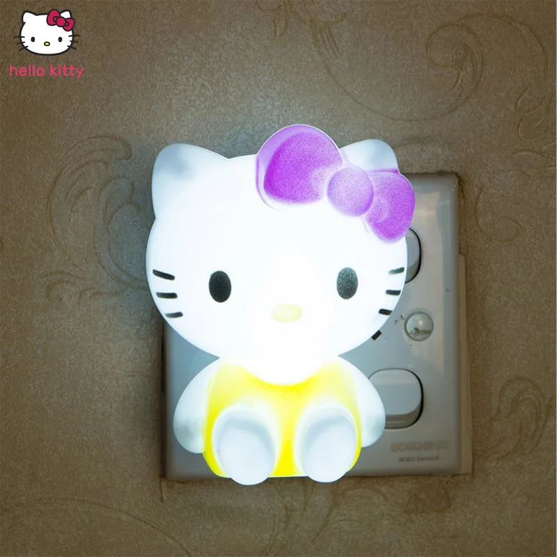 

2022 Hello Kitty LED Night Light AC220V Cartoon Night Lamp With US Plug Gifts For Kid/Baby/Children Bedroom Bedside Lamp