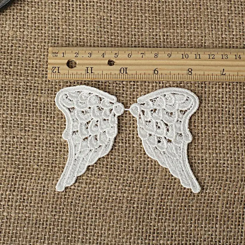 Качественный искусственный шелк Ткань Ангел брошь крылья патч этикетка