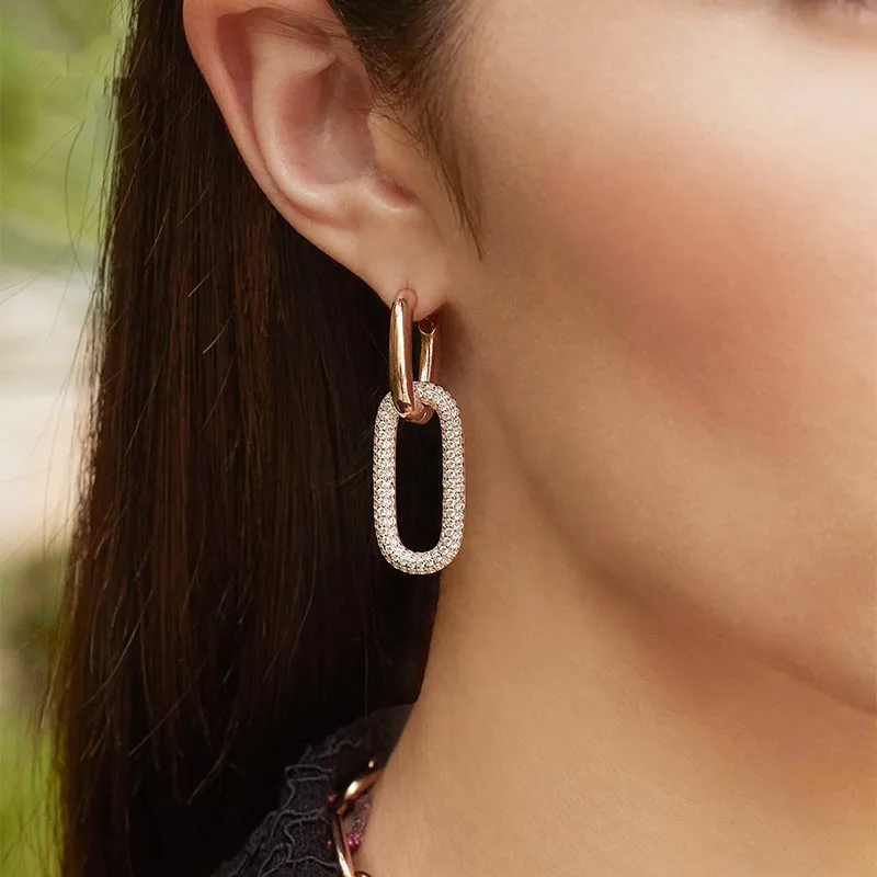 Марокканский стиль серебряные геометрические серьги с замком Женская атмосфера