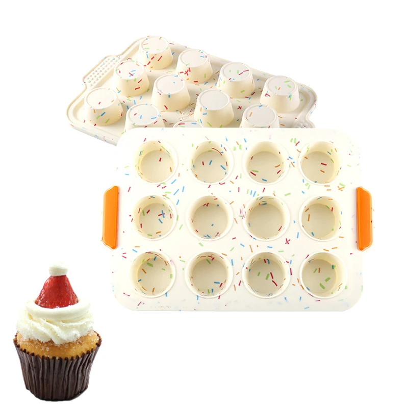 

12 Silicone Cake Mold Muffin Cup Pan Baking Dish Cupcake DIY Bread Bakeware Form Baking Molds Mould Kitchen Tools