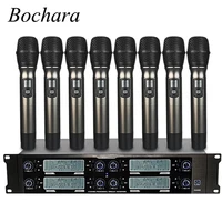 bochara professional wireless uhf microphone system 8ch microphones transmitterslcd receivers