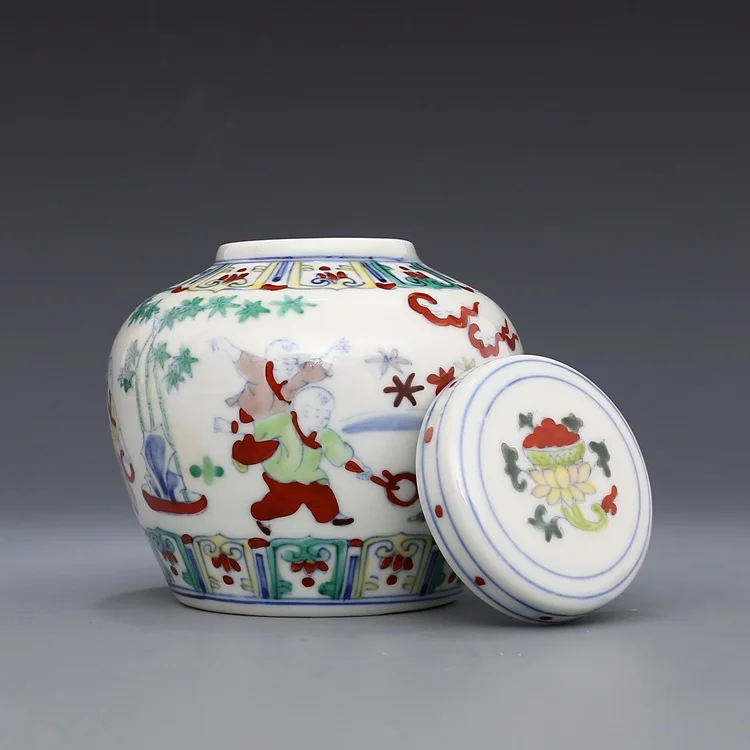 Mingchenghua hand painted blue and White Baby Fighting pattern Tianzi pot small tea | Дом и сад