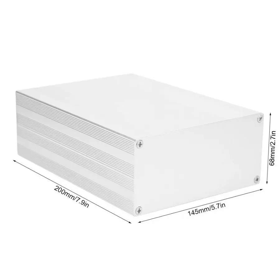 Aluminum Project Box Matte Silver DIY Electronic Circuit Board Enclosure Case 68x145x200mm | Инструменты