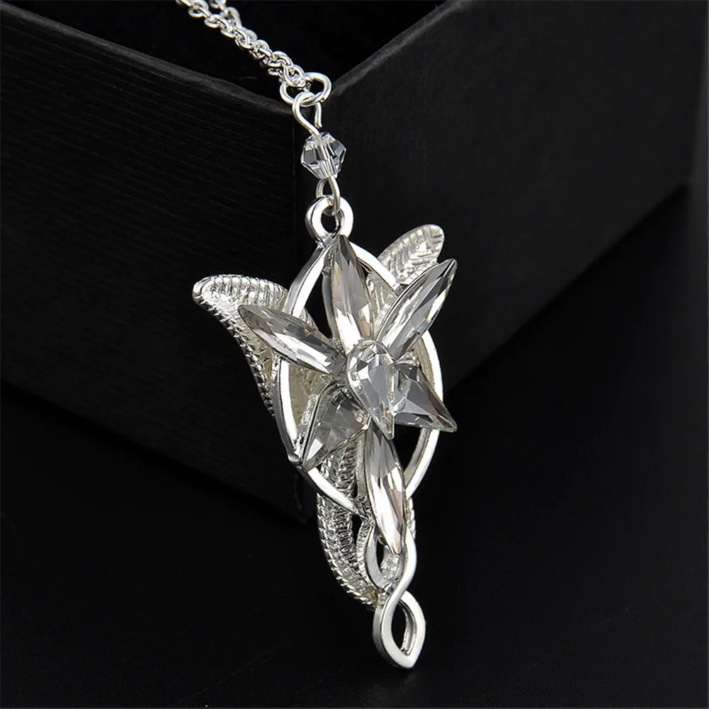 

Fashion The Lord of the necklace Elf Princess Pendent Movie Jewelry Crystal Twilight Star Pendent Torque Gift for Women girl