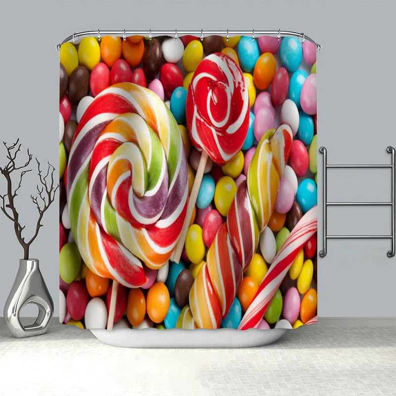 

Nice Candy Colourful Shower Curtains For Bathroom Curtain Decor 180x180cm Waterproof Mildew Proof Fabric Shower Curtain