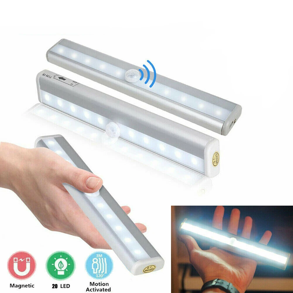 20 светодиодный движения Сенсор шкаф светильник s Беспроводной под USB