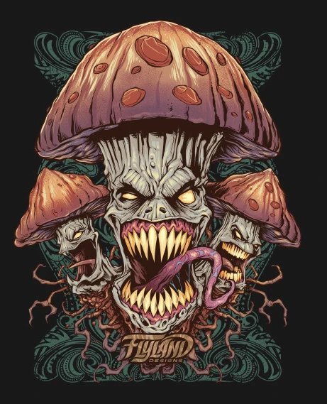 

Creative Design Evil Mushroom Mens T-Shirt. Summer Cotton Short Sleeve O-Neck Unisex T Shirt New S-3XL