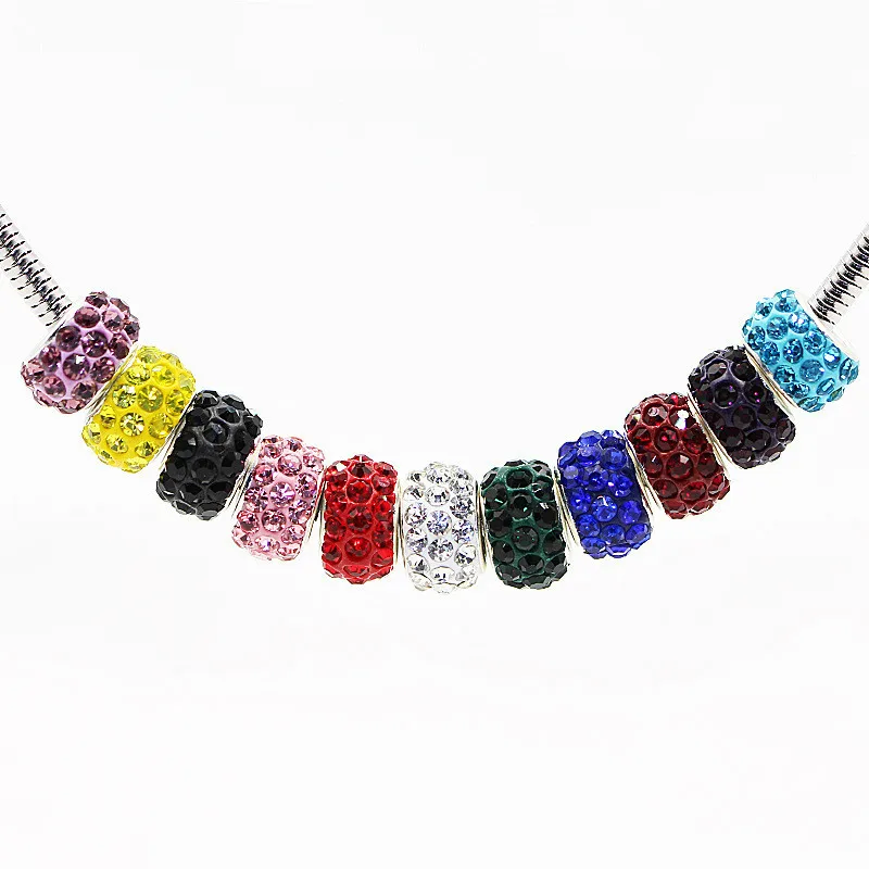 

20 Pcs Big Hole Crystal Beads Rhinestone Murano Spacer Charms Fit For Pandora Bracelet Earrings Pendants Necklace DIY Jewelry