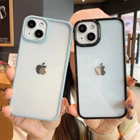 solid color soft bumper shockproof phone case for iphone 12 13 mini 11 pro max xr x xs max 7 8 plus se2020 clear back cover capa