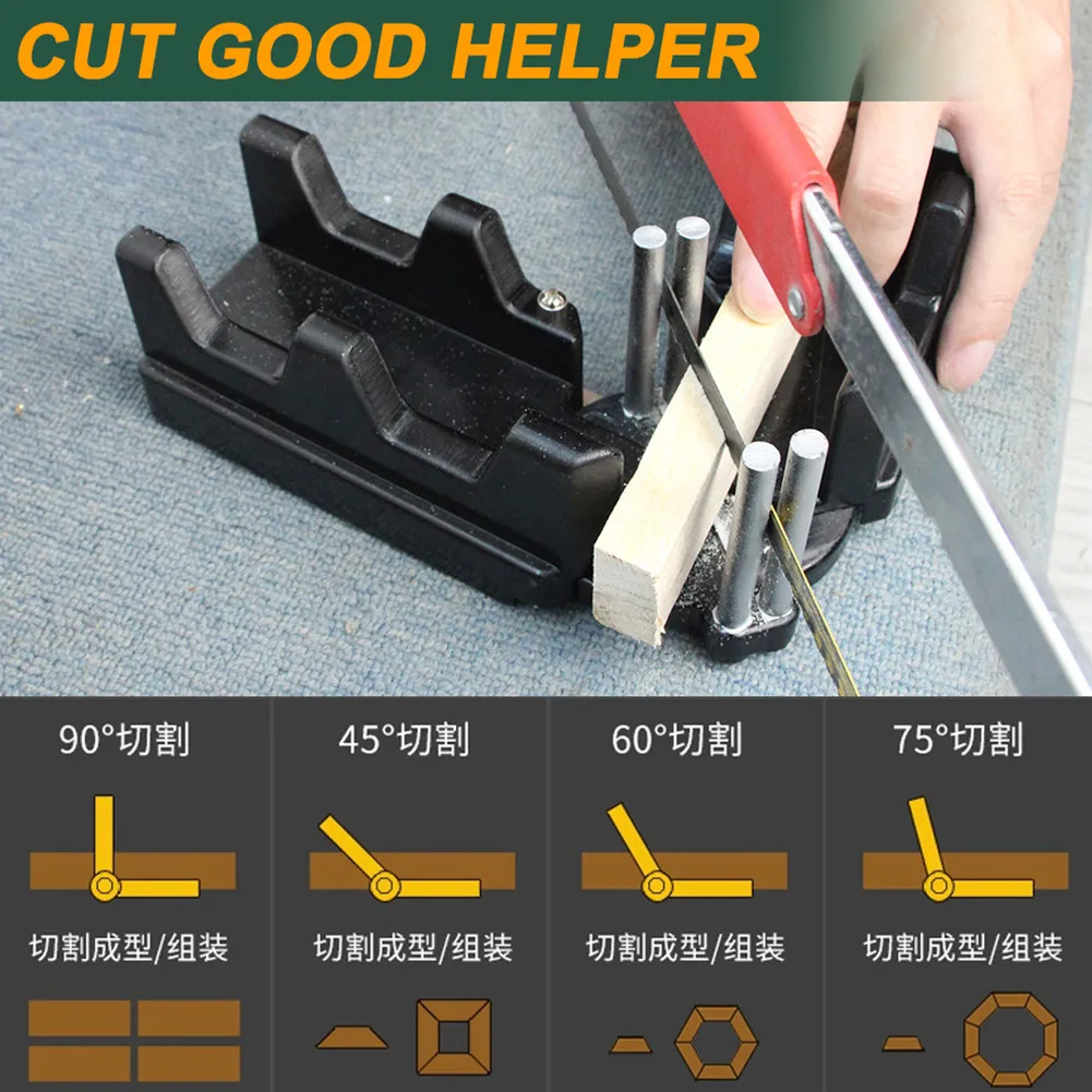 

2-in-1 Miter Measuring Tool 11.8*3.2*2.8in For Measuring And Sawing Precision Bevels Cutting 90 Degree Right Angle Clamp Fixing
