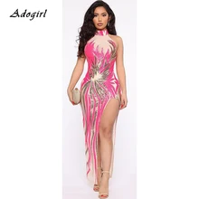 Adogirl вечерние платья с пайетками для женщин элегантное женское