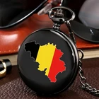 Бельгийские флаги и баннеры, национальный флаг, страна, кварцевые карманные часы, модные черные, желтые, красные, бельгийский флаг, сувенирные часы