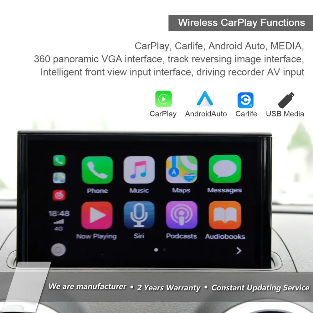 Бесплатная доставка Aftermarket беспроводной CarPlay Android авто Smartbox для Audi A1 A3 Q3 Q5 Q7 MMI2G MMI3G