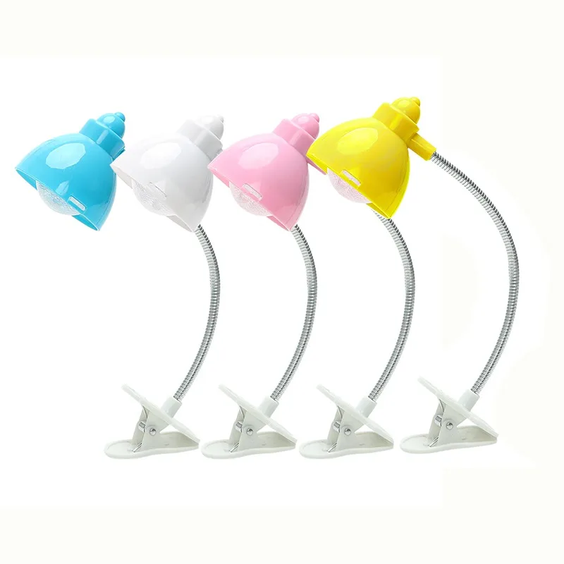 

LED Book Light Flexible Portable Mini Pink Adjustable Clip-On Reading Lamps Girls Cute Night Light Macaron Button Battery Study