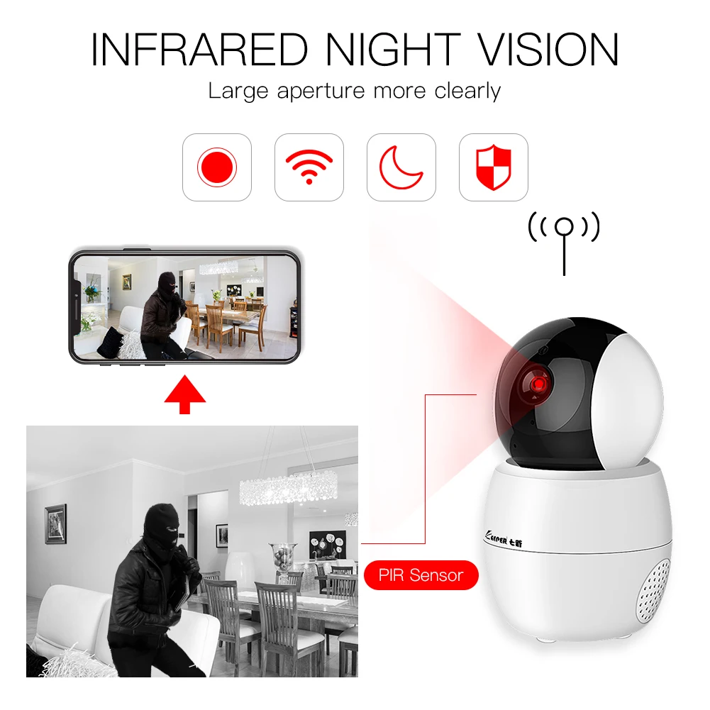 Умная Wi-Fi-камера Tuya вращающаяся сетевая IP-камера HD 1080P с двухсторонним аудио и