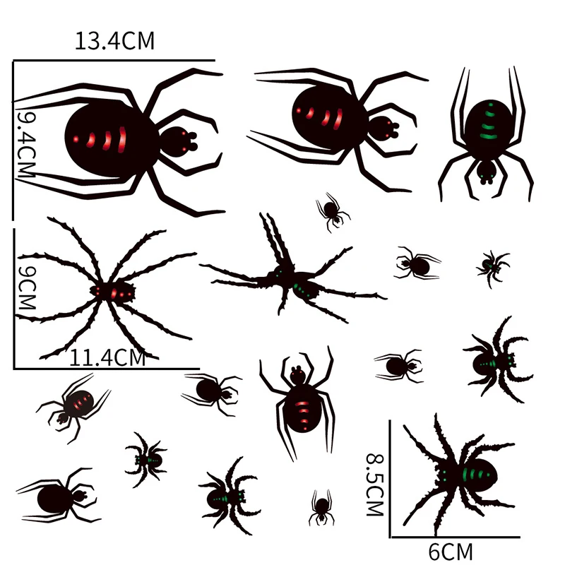 

Halloween Wall Window Sticker Bat Spider Net Set Horror Stickers DIY Home Decoration Decal Party Decor Supplies