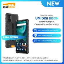 UMIDIGI BISON 4G IP68IP69K Rugged Mobile Phone MTK Helio P60 Octa Core SmartPhone 8G+128G Android 10 48MP Rear Camera Cellphone