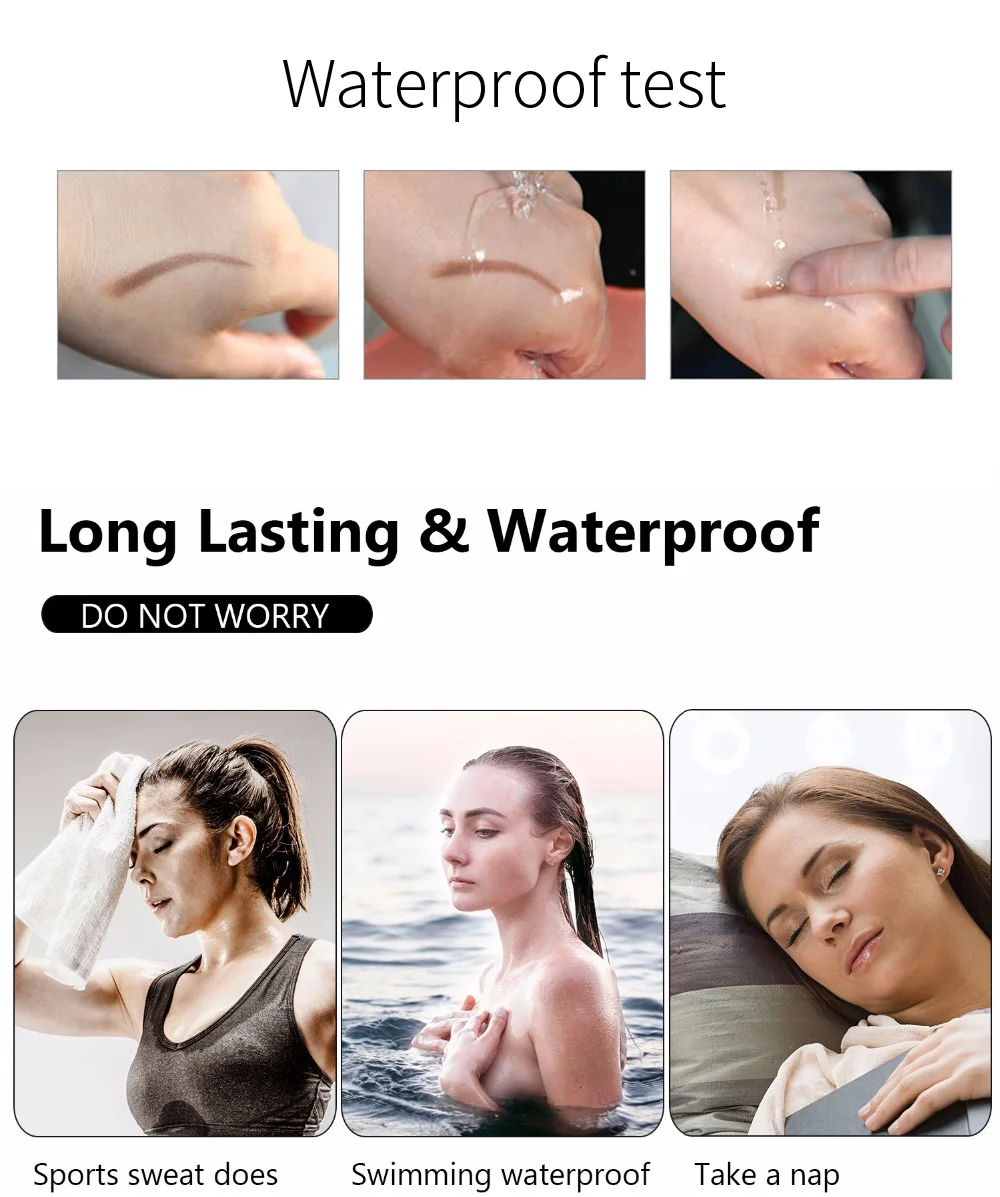 Натуральный Водостойкий карандаш для бровей кончик вилки татуажный тинт