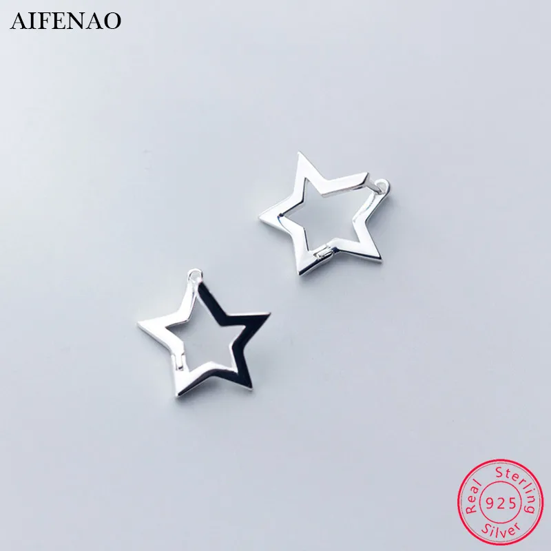 Женские серьги-гвоздики со звездой простые серьги из стерлингового серебра 925