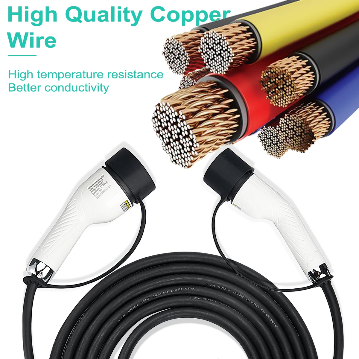 

32A EV Charging Cable IEC 62196-2 Type 2 to Type 2 Electric Vehicle Charger (5Meter)