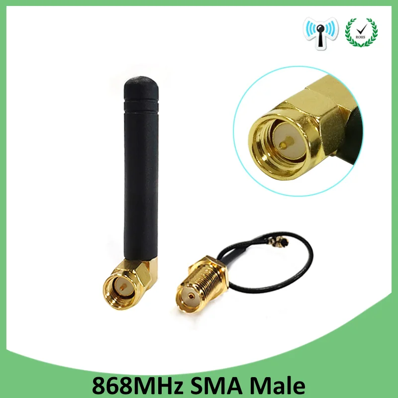 20 шт. 868 МГц 915 антенна 2dbi SMA разъем GSM антенны + 21 см RP SMA/u. FL кабель Pigtail|Антенны для