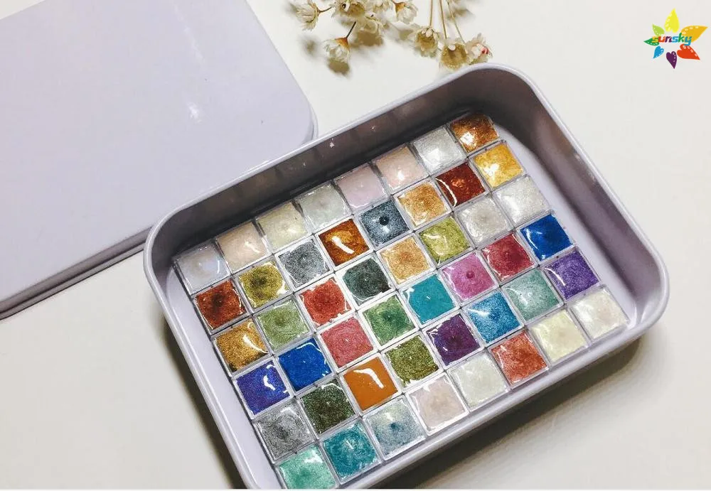 Однотонная Акварельная краска для торта 48 цветов перламутровый пигмент