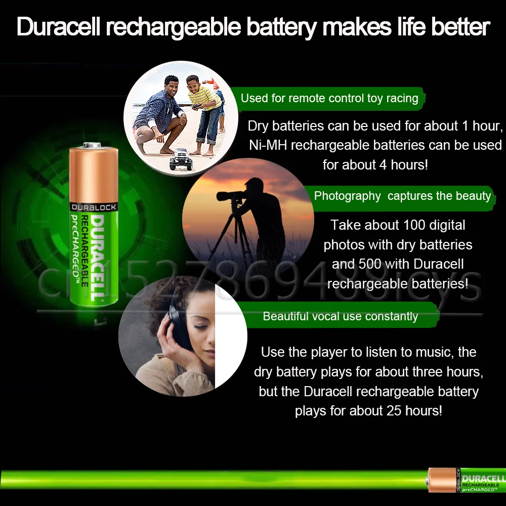 4 шт. перезаряжаемые Батарейки DURACELL AAA 1 2 в 850 мАч | Электроника