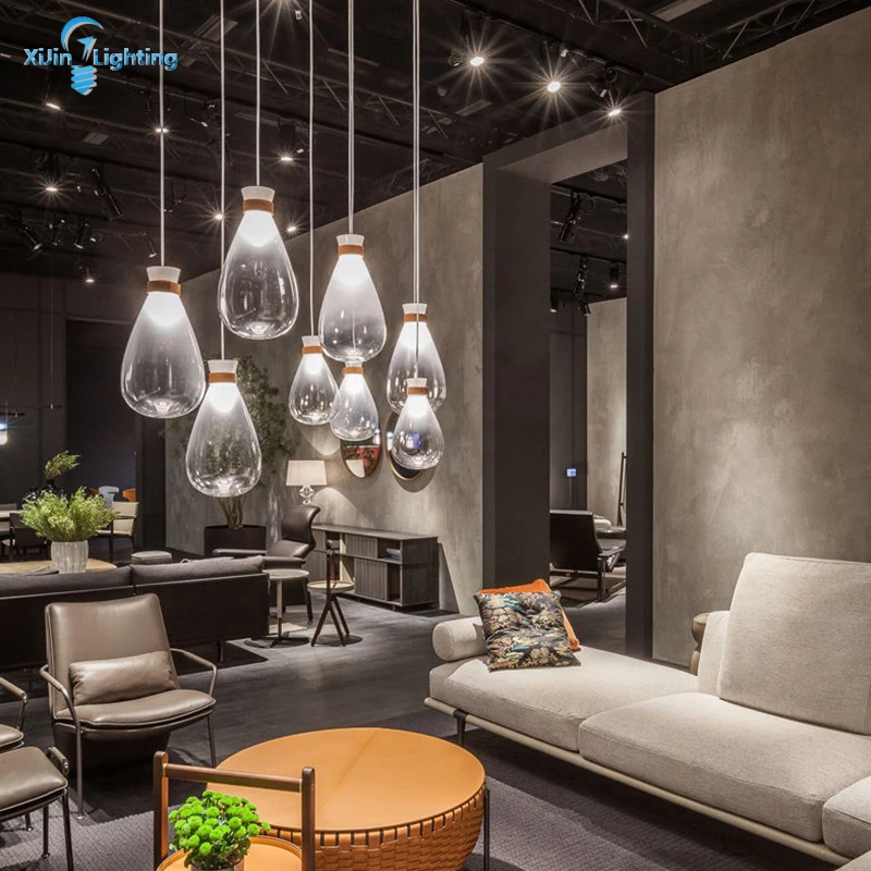 Современные подвесные светильники со стеклянными шариками для столовой