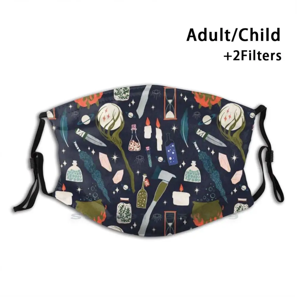 

Warlock Workshop Dark Print Reusable Mask Pm2.5 Filter Face Mask Kids Spiritual Wicked Wicca Magic Witch Warlock Workshop