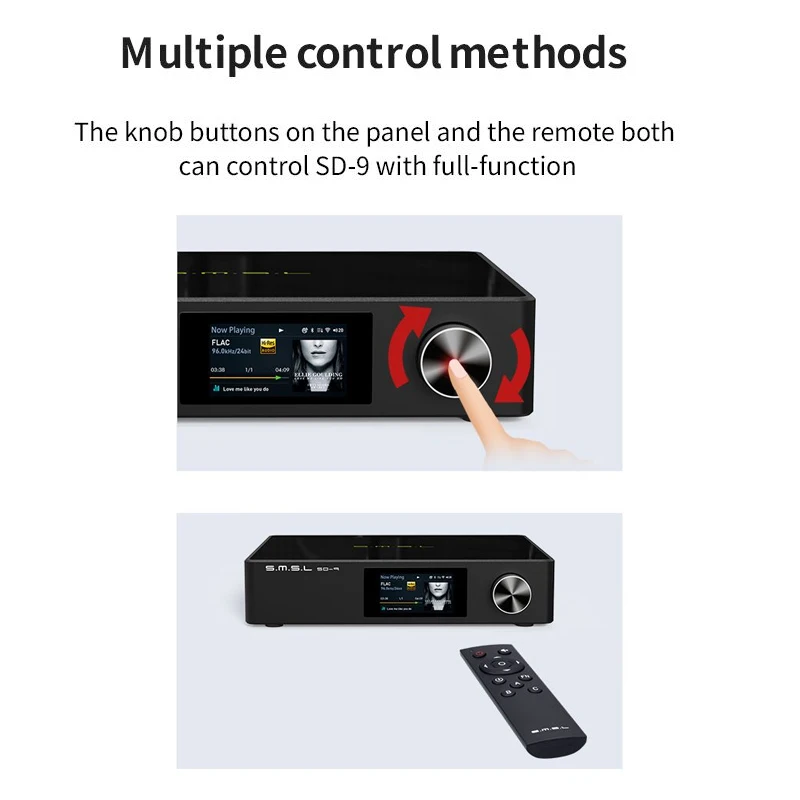 SMSL SD-9 MQA HIFI Сетевой музыкальный плеер SD9 поддержка DSD WAV APE FLAC AIFF MP3 Настольный |