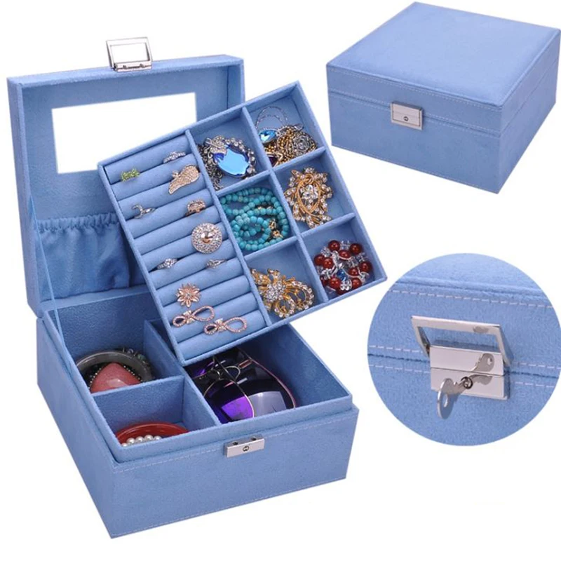 11 цветов практичный фланелевый ящик для хранения ювелирных изделий органайзер