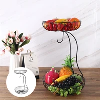 iron wire two tier table fruit basket stand holder countertop potato onion vegetable storage stand