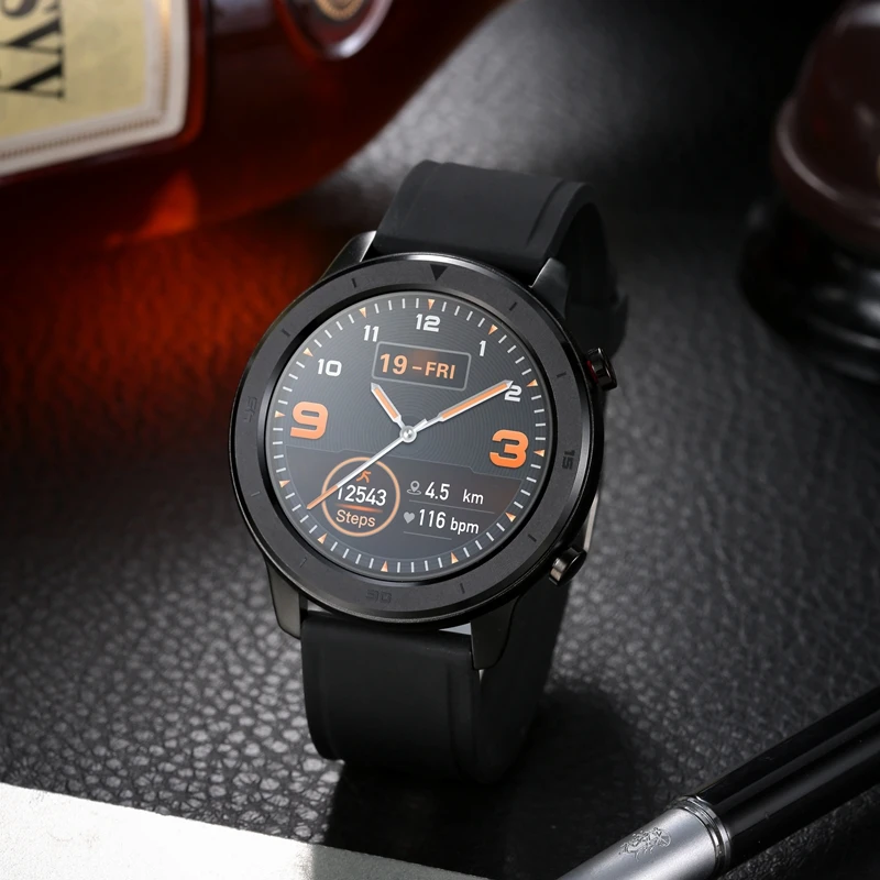 DT NO.1 DT78 Круглые сенсорные элементы управления Smart Watch 14 Мульти циферблаты Smartwatch Браслет Фитнес-трекер Мужчины Женщины Носимые устройства Группа Монитор сердечного ритма Информация Push-напоминание