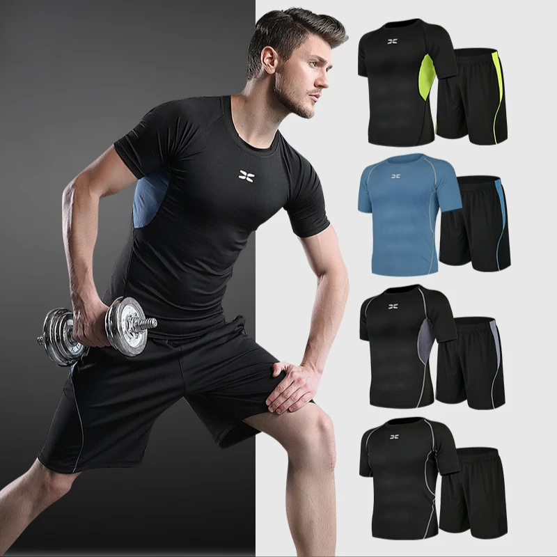 

Men Fashion Clothes Sportswear Shorts Outfits Gym for Mens Legging Sets Sports Top and Pants Clothing Fitness Casual Loose Suit