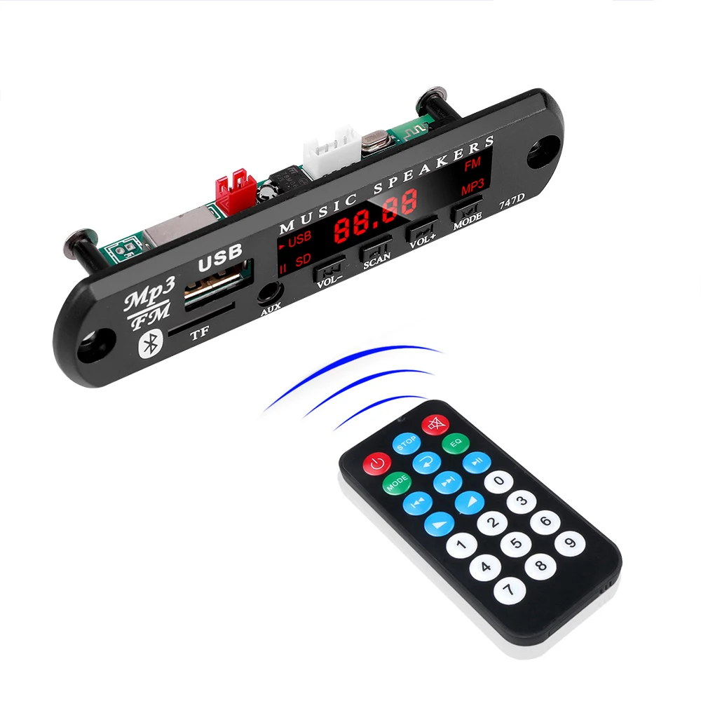Hot 9V 12V MP3 WMA Audio Module Decoder Board USB TF Radio Bluetooth5.0 Wireless Music Car Player With Remote Control | Электроника