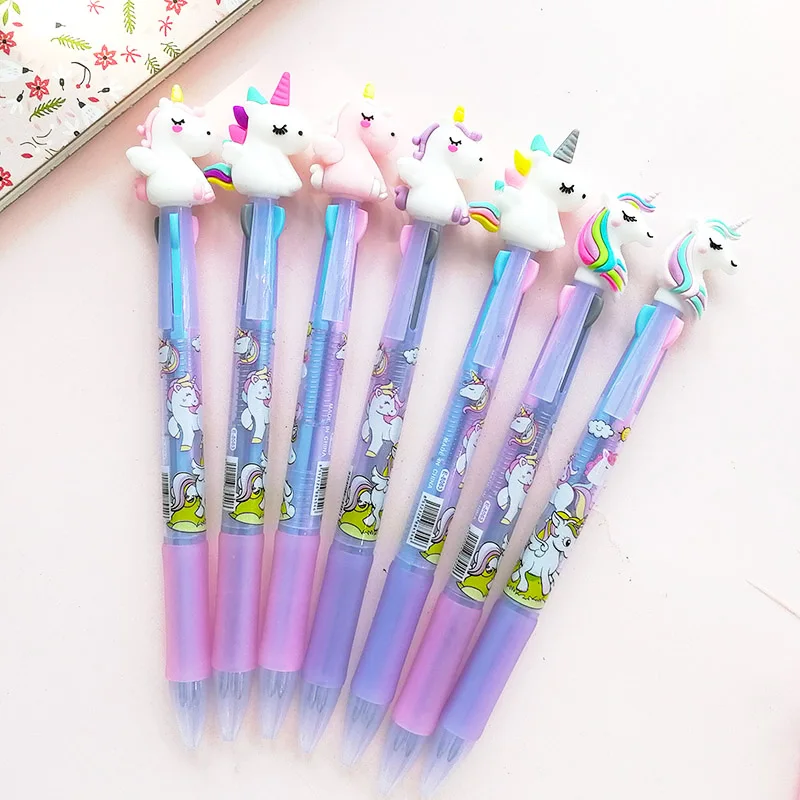 1 шт. мультяшный Единорог 3 в разноцветная шариковая ручка кавайная Радужная