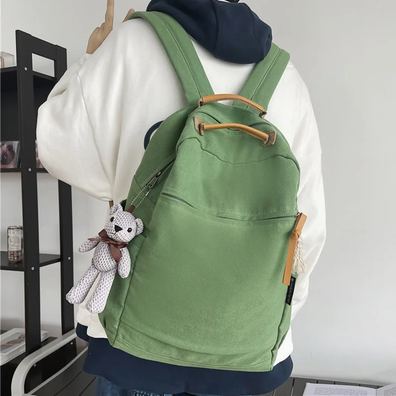 

High Quality Canvas Women Backpack Teenager Girls Laptop Backpack Student Shoulder School Bag Korean Style Schoolbag 2022 New