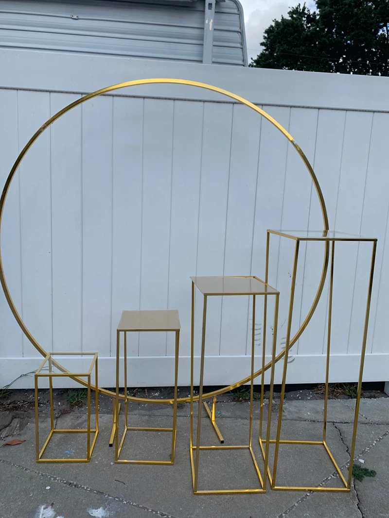 5 шт. железный круг арка цветок Plinth столб торт стенд воздушные шары поделки