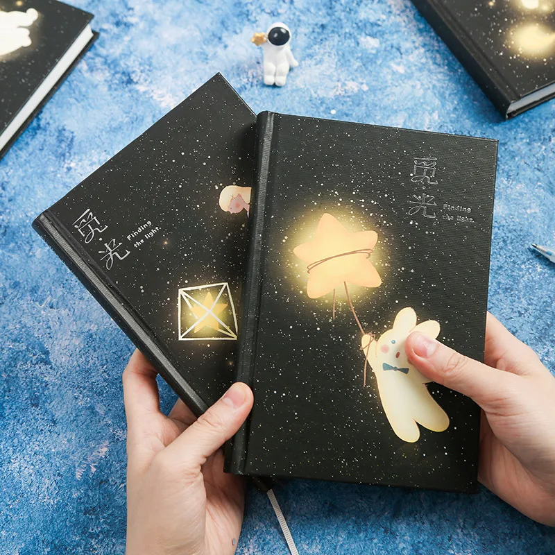 

"Finding Light" Hard Cover Diary Beautiful Notebook Colored Papers Notepad Journal Memo Girls Cute Stationery Gift