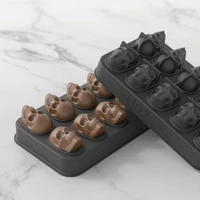 creative skull ice cube mold silicone reusable home diy bar party cool whiskey wine chocolate candy soap kitchen making tool