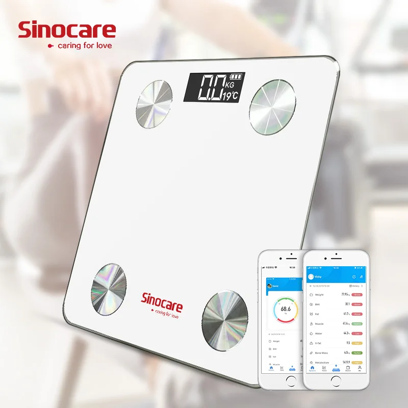 Sinocare Bluetooth scales medical-devices body fat scale LED Display Muscle Mass BMI |