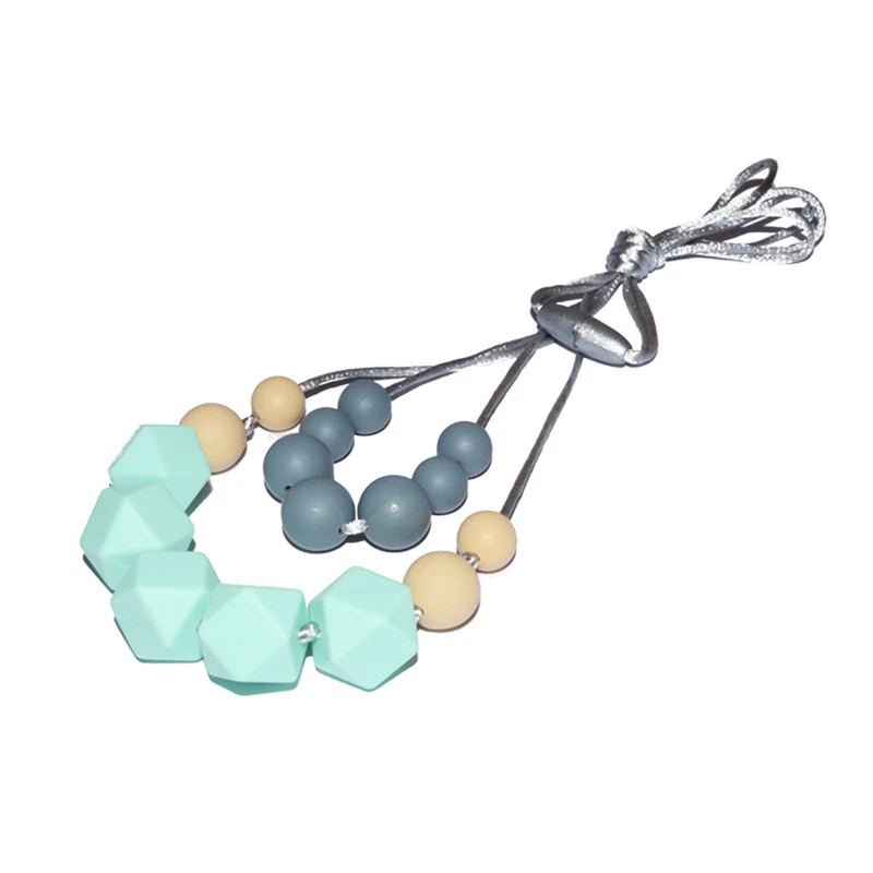 

2019 Handmade Baby Teethers Necklace Organic Silicone Beads Necklace Infant Chew Jewelry Baby Care Dental Care Baby Teethers